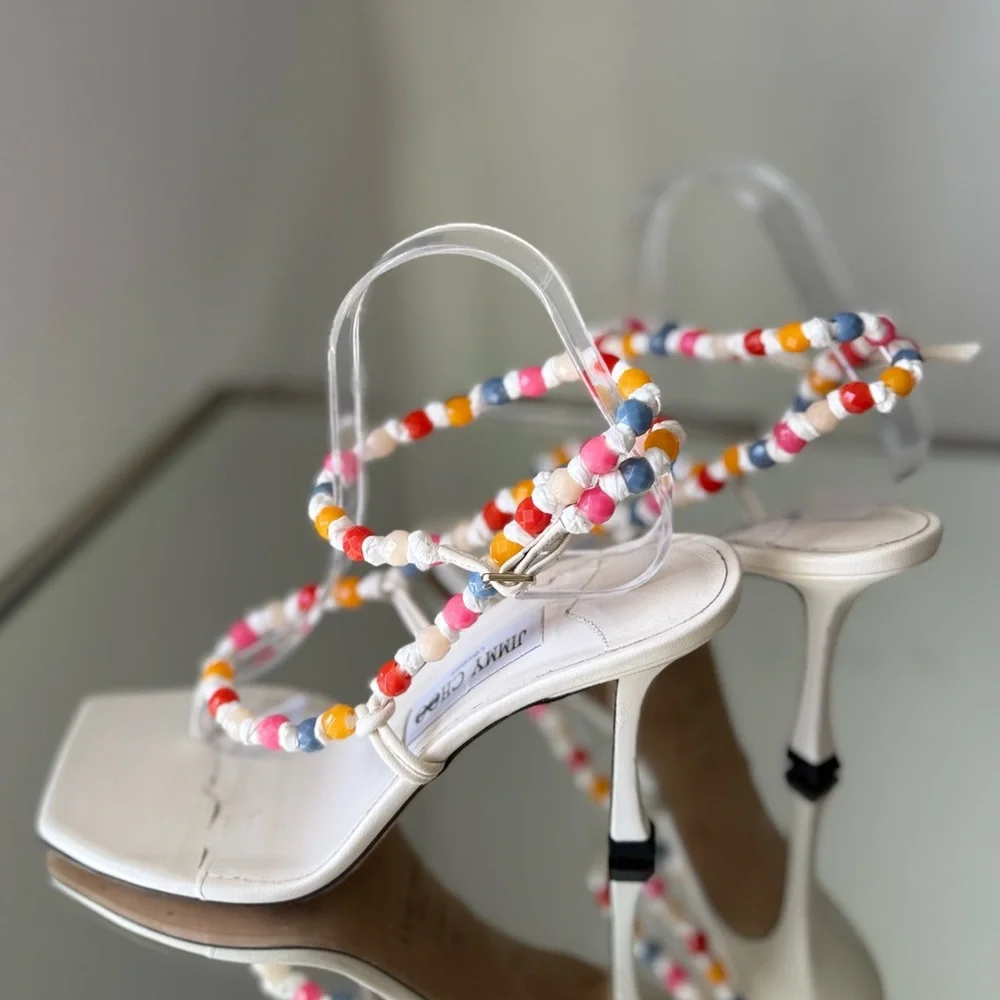 JIMMY CHOO Amiral 90 embellished leather sandals $1,175 39 - Picture 7 of 16